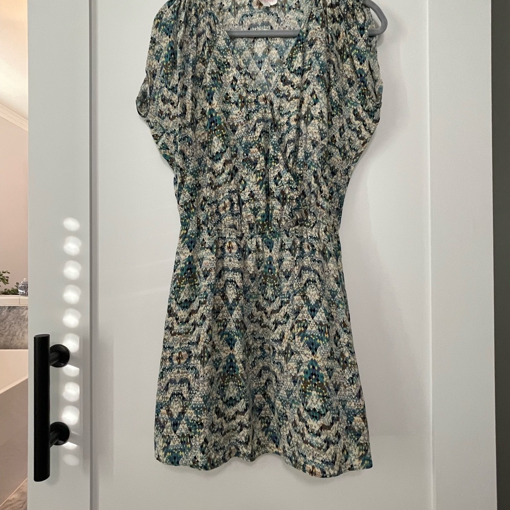 Parker Green and White Sleeveless Sundress